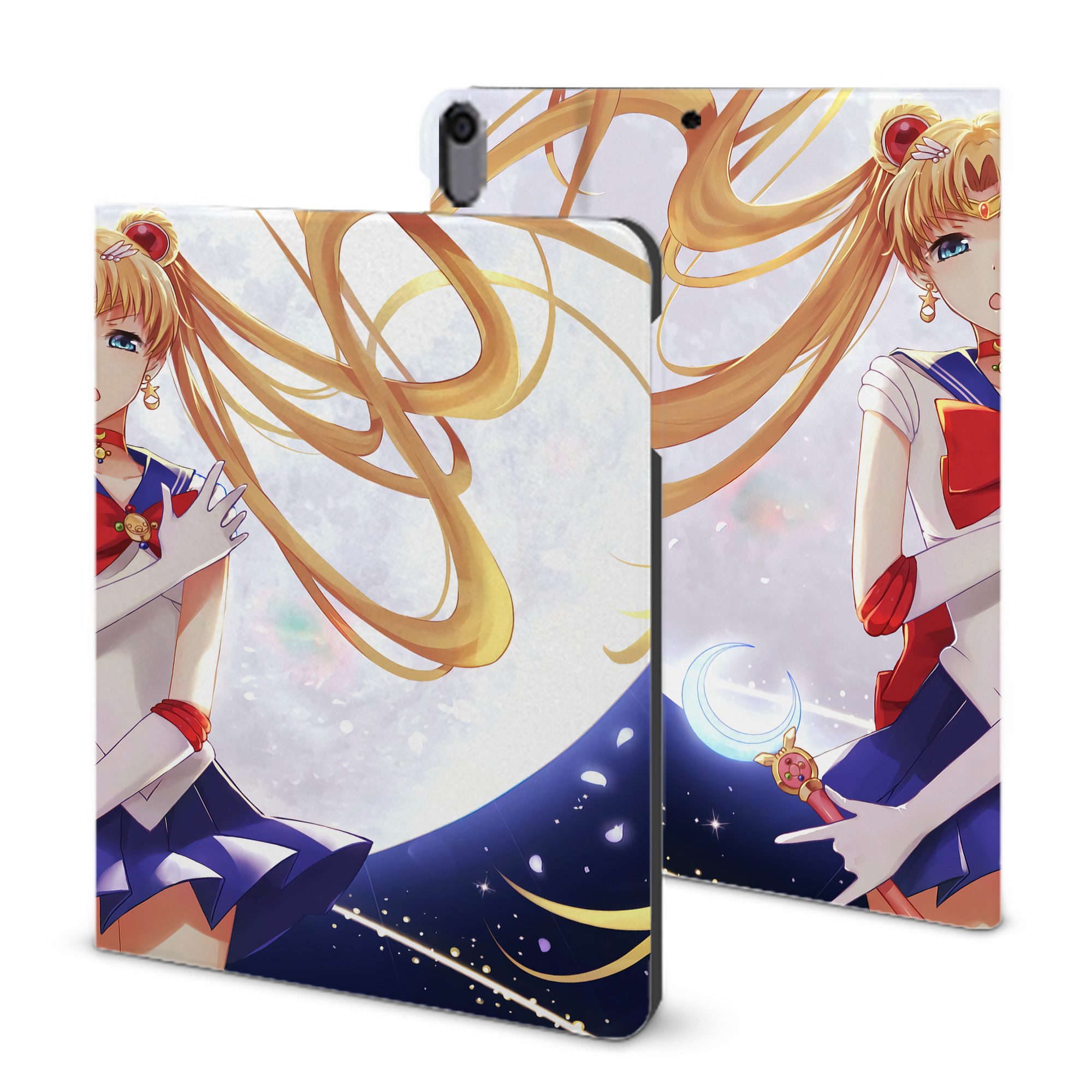 （画像用） 美少女戦士セーラームーン Sailor Moon IPad ケース ブック型 PUレザー TPU 耐衝撃 軽量 薄型 ペン収納なし 全面保護 IPad 各モデル対応